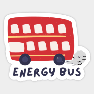 Energy Bus - Red Bus Driving To The Left Sticker